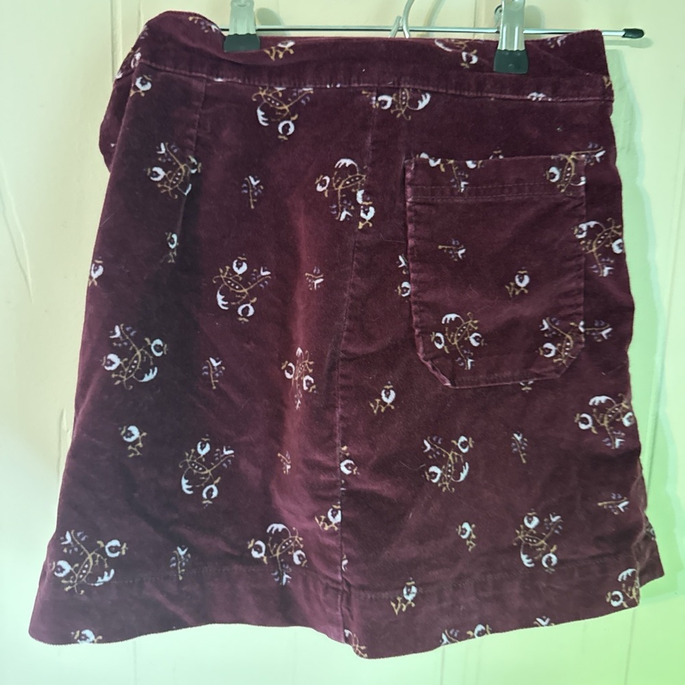 Floral Button-Up Burgundy Skirt FP